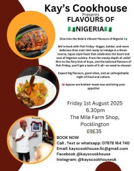 Flavours of Nigeria Fish Friday 1st August 2025 6.30PM